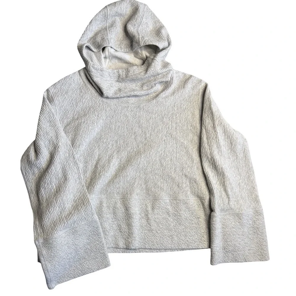 WOMENS LULULEMON RETREAT YOURSELF HOODIE HEATHERED LIGHT GREY NIMBUS SZ MED‎